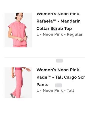 Women's Neon Pink Tall Cargo Scrub Pants